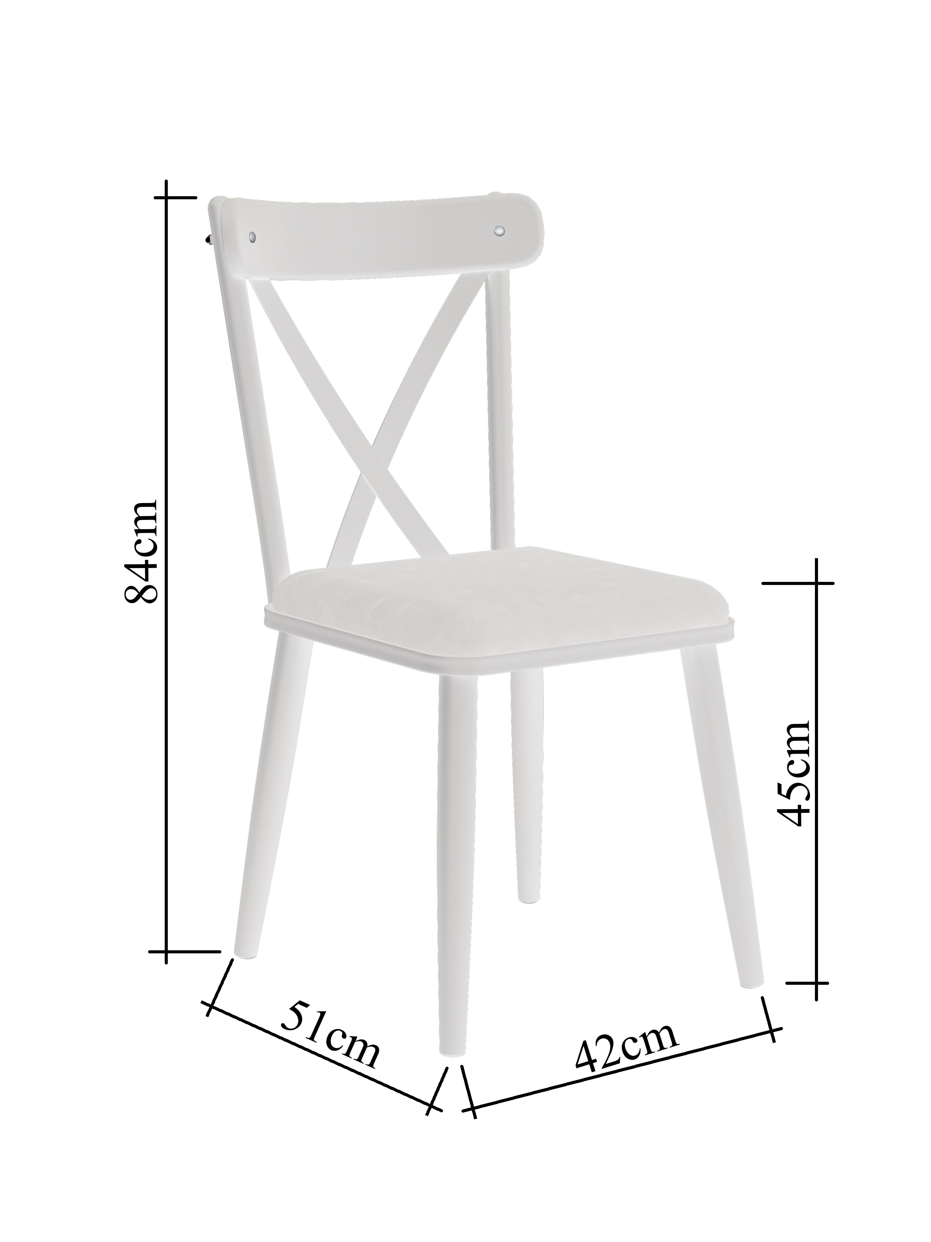 Rani JB108 Metal Sandalye Thonet Sandalye 4'lü Mutfak Yemek Masası Sandalyesi Beyaz