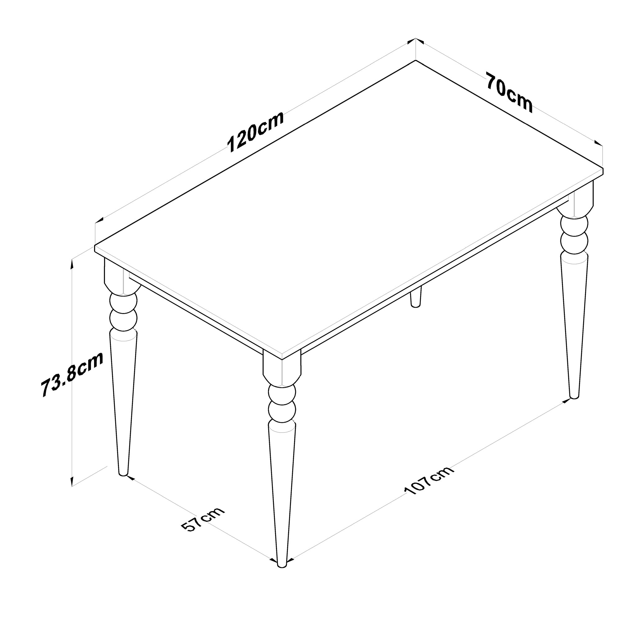 Rani JC120 Mutfak Masa Sandalye Takımı Sepet Ceviz - Beyaz